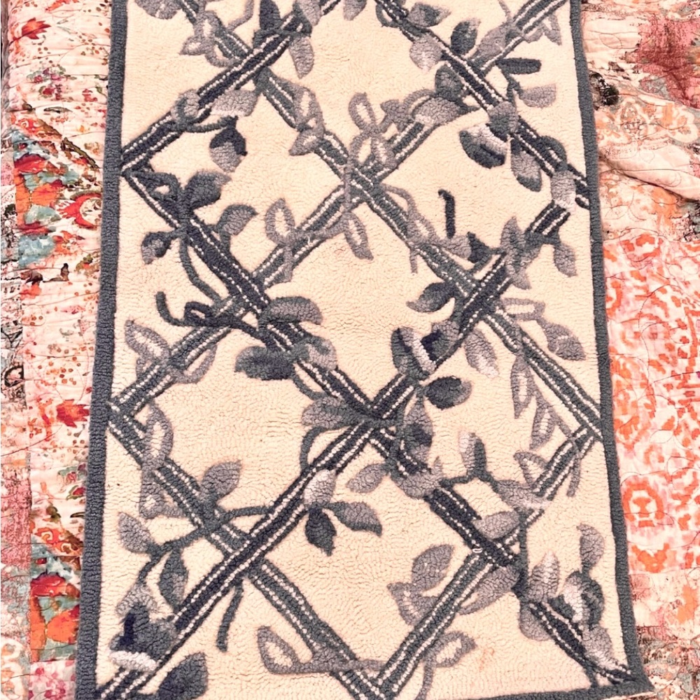 Floral Blue and Cream Rug
